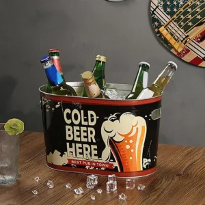 Cubetera De Hierro Vintage Para Cervezas Hielera Portátil - Imagen 1
